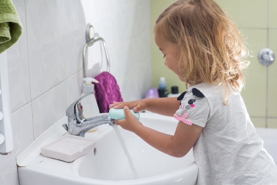 Child Washing Hands